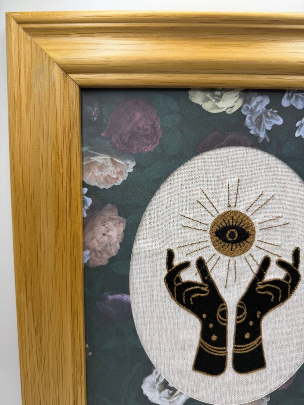 Homemade All Seeing Eye Framed 8X10 Embroidery Art - Picture 2 of 8